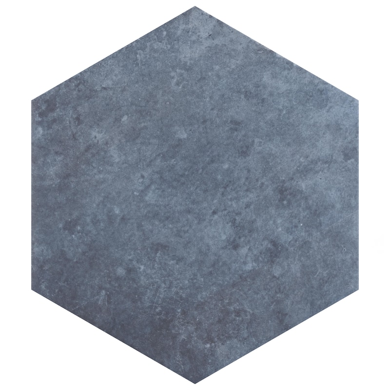 Merola Tile Heritage Hex Indigo 7" x 8" Porcelain Floor and Wall Tile