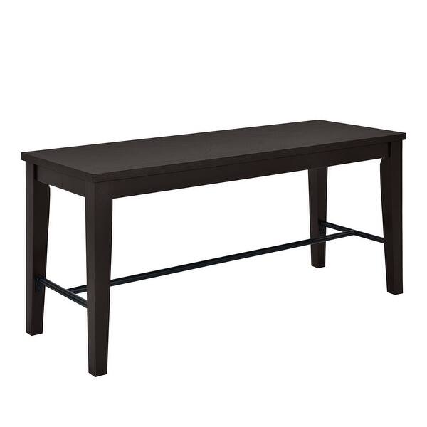 6Piece Dining Table Set with 4 Upholstered Chairs and Bench, Espresso