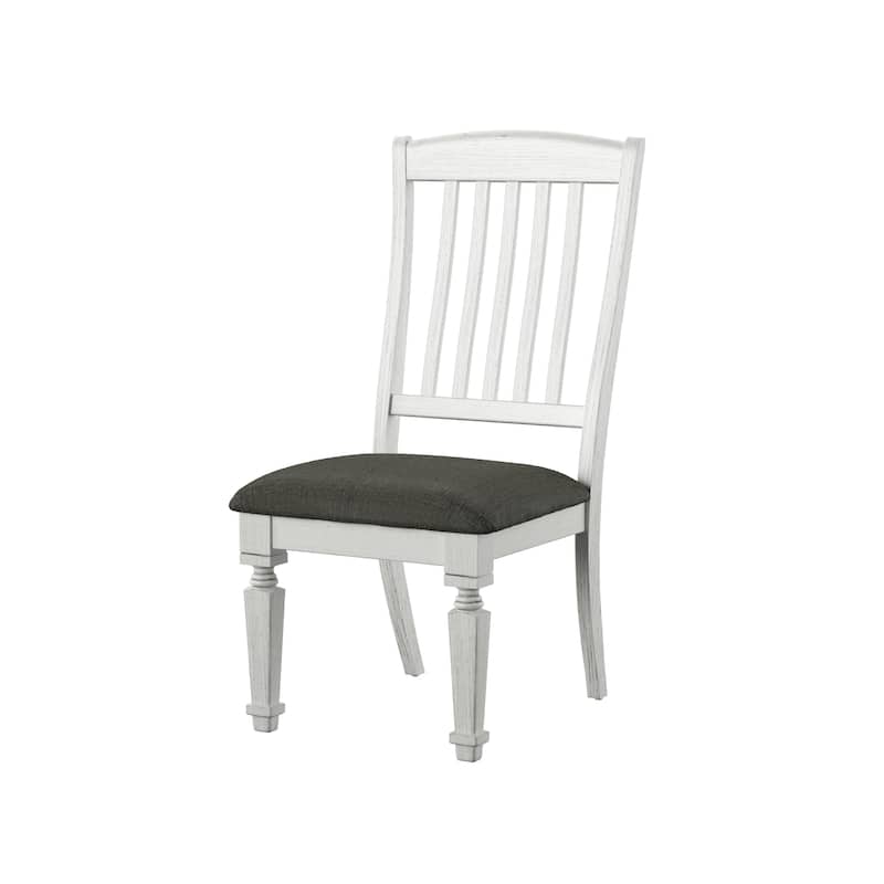 Furniture of America Hish Rustic White Fabric Dining Chairs (Set of 2)