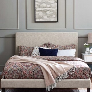 Claire Linen Fabric Upholstered King and California Headboard Beige ...