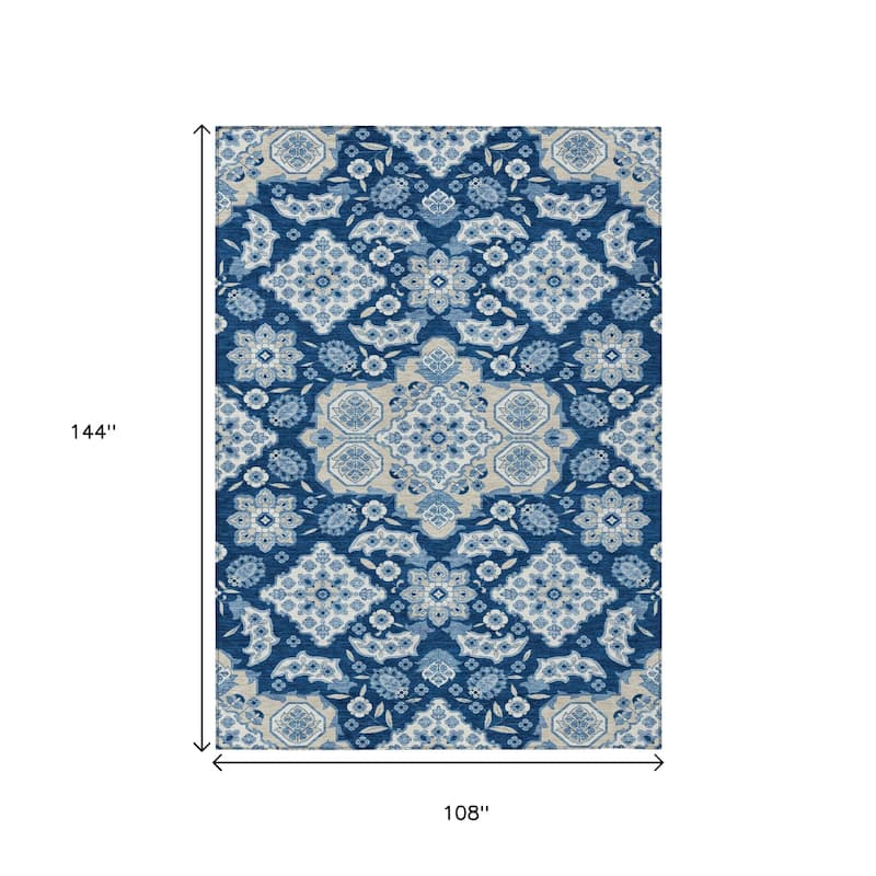 HomeRoots Medallion Traditional Rectangle Outdoor Rug