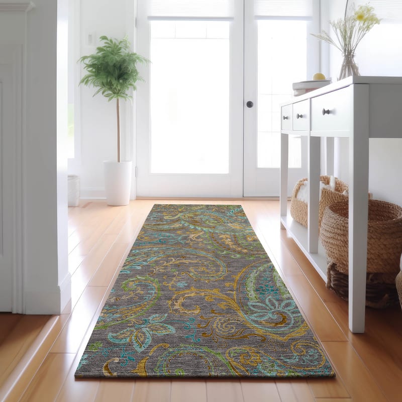Premium Washable Super Soft Traditional Paisley Mayfield Rug - Taupe - 2' 3" x 7' 6" - Runner