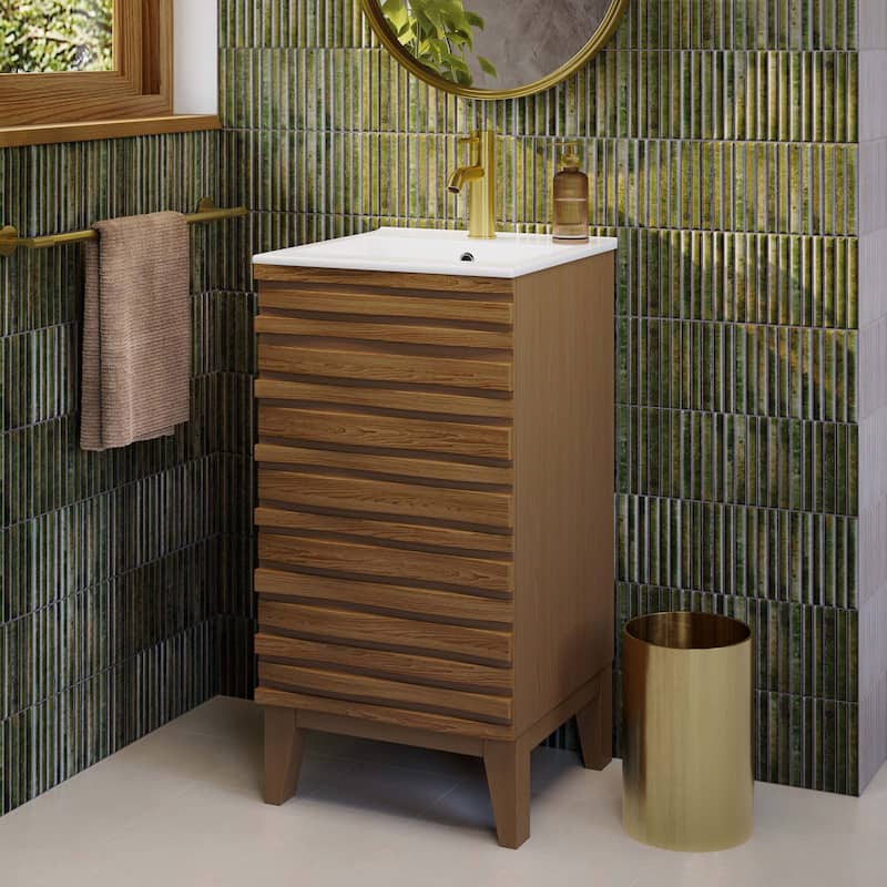 Cascade 18" Bathroom Vanity In Walnut
