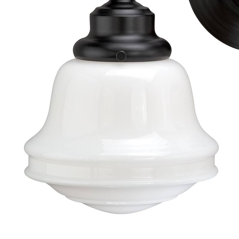 Vaxcel Huntley 2-Light 16-in Oil Rubbed Bronze Farmhouse Vanity Light - 16-in W x 10-in H x 7-in D