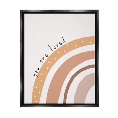 Stupell You Are Loved Rainbow Framed Floater Canvas Wall Art Design by LSR Design Studio