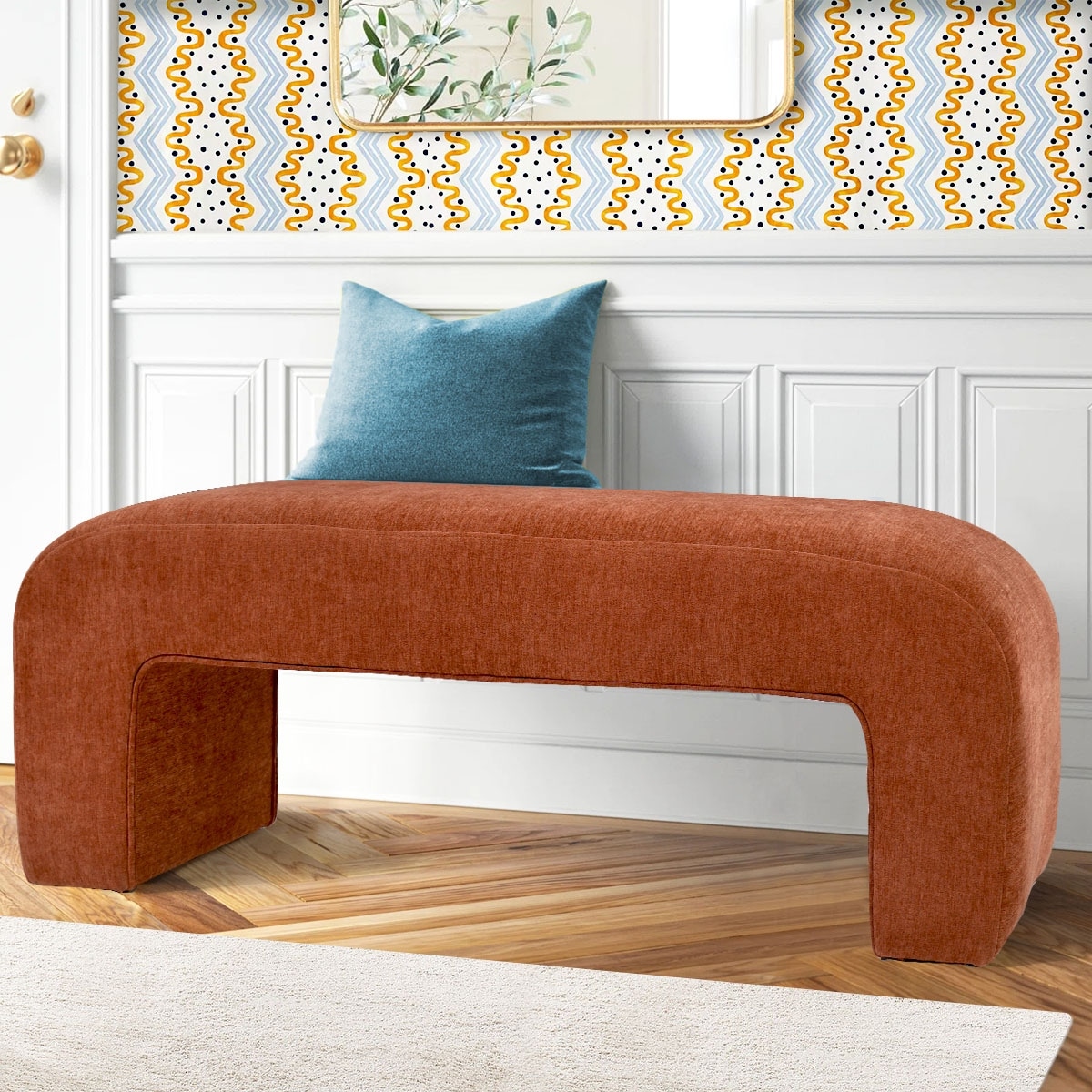 Waterfall bench upholstered cheap