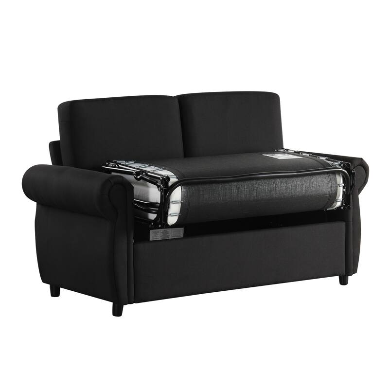 Compact Pull-Out Sofa Bed with Twin Memory Foam Mattress and USB Charging Ports, Perfect for Small Spaces