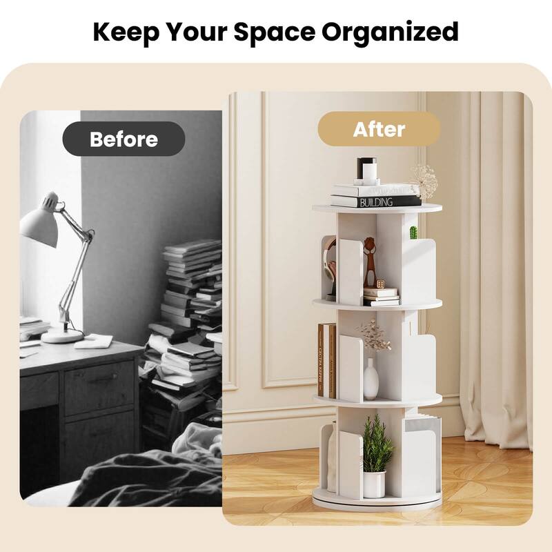 Costway 1/2 PCS 3-Tier Rotating Bookshelf 360° Display Rack with - See Details