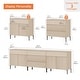 preview thumbnail 3 of 14, 94.5" Modern Reeded Minimalist Sideboard With Doors And Drawers, 3-In-1 Wooden Credenza