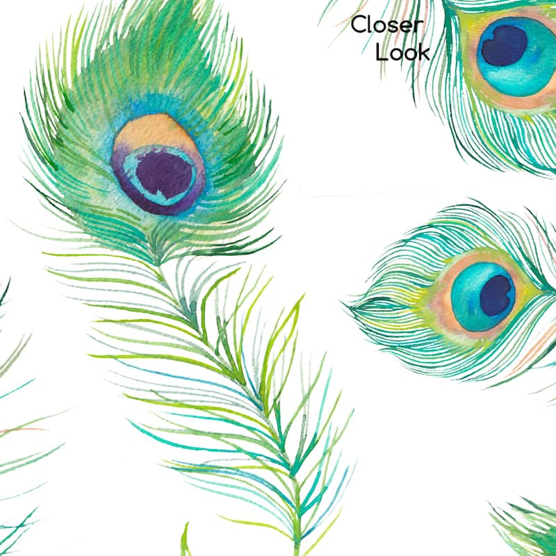 Peacock Feathers 10'L x 24''W Peel and Stick wallpaper