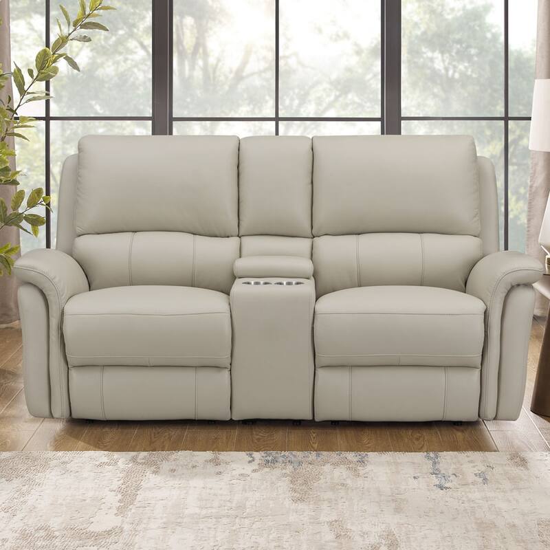Hydeline Erindale Zero Gravity Power Recline and Headrest Top Grain Leather Sofa and Loveseat