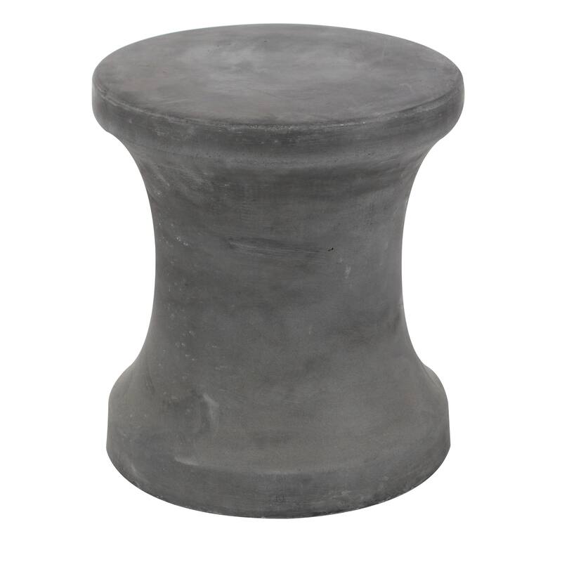 Fiberclay Ceramic Distressed Hourglass Outdoor Accent Table - White or Black - Roche River Decor - Black