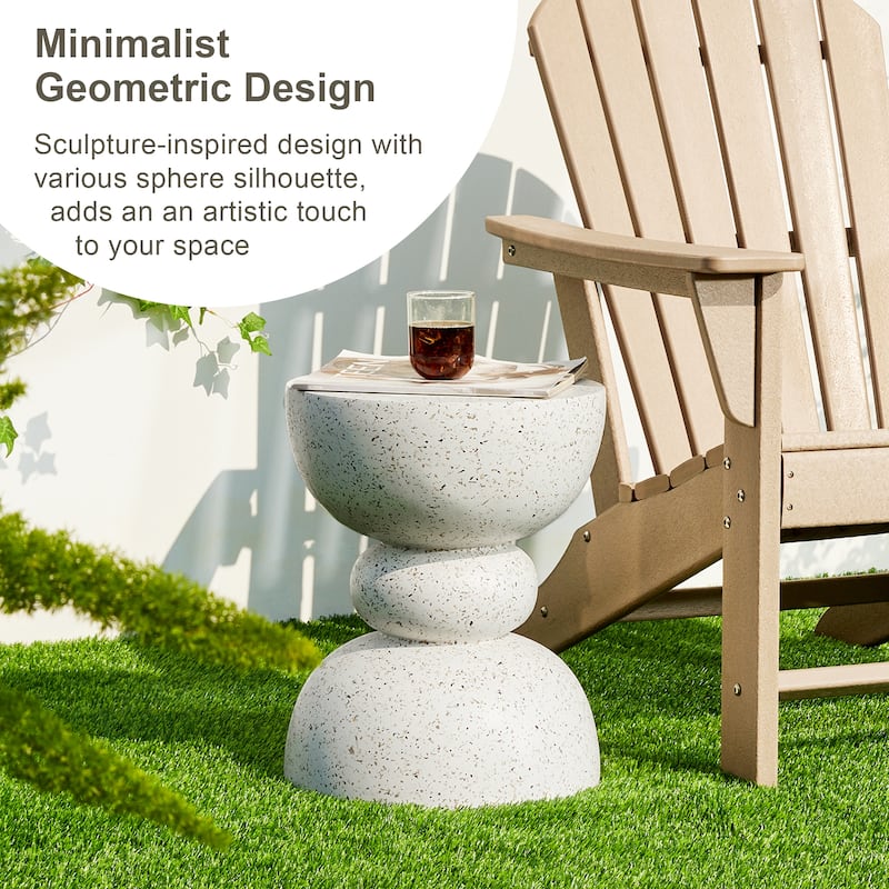 Glitzhome 17"H Multi-functional MGO Garden Stool Outdoor Table
