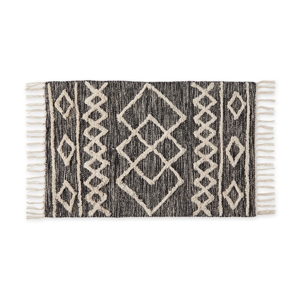 Scandinavian Honey Gold Printed Hand-Loomed Shag Rug 2x3 Ft