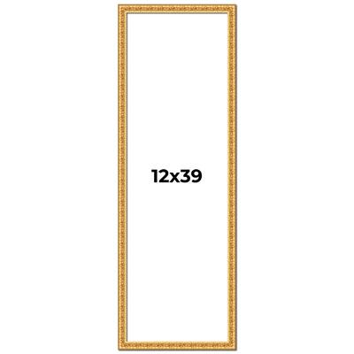 12x39 Frame Gold Real Wood Picture Frame Width 1 inches | Interior