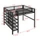 preview thumbnail 3 of 34, Full Size Metal Loft Bed with 4-Tier Shelves and Storage, Black