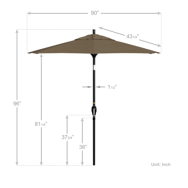 Okaloosa 7.5ft Round Crank Lift Tilting Patio Umbrella by Havenside Home, Base Not Included