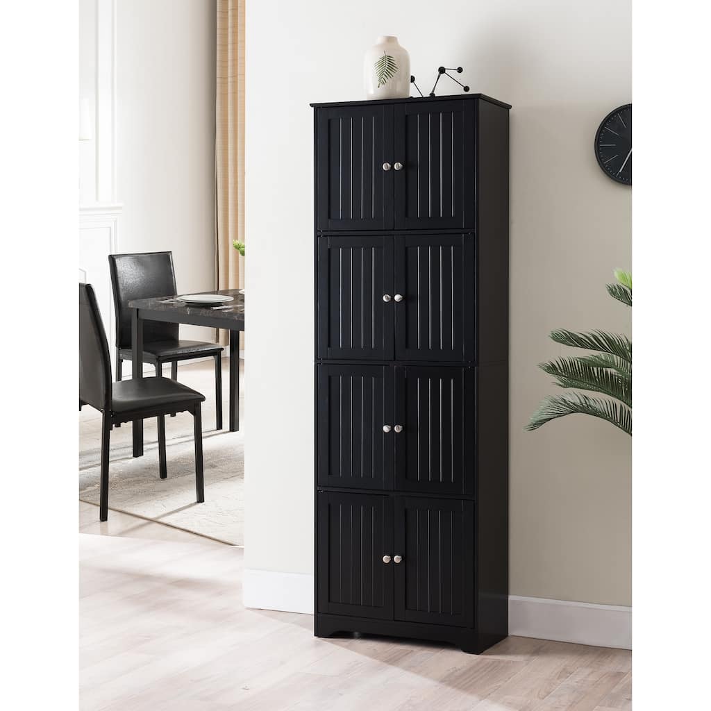 4-Tier Kitchen Pantry Storage Cabinet with 8 Doors
