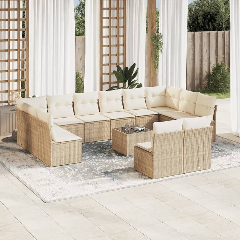 vidaXL Garden Sofa Set Beige - 21.7 x 21.7 x 14.6