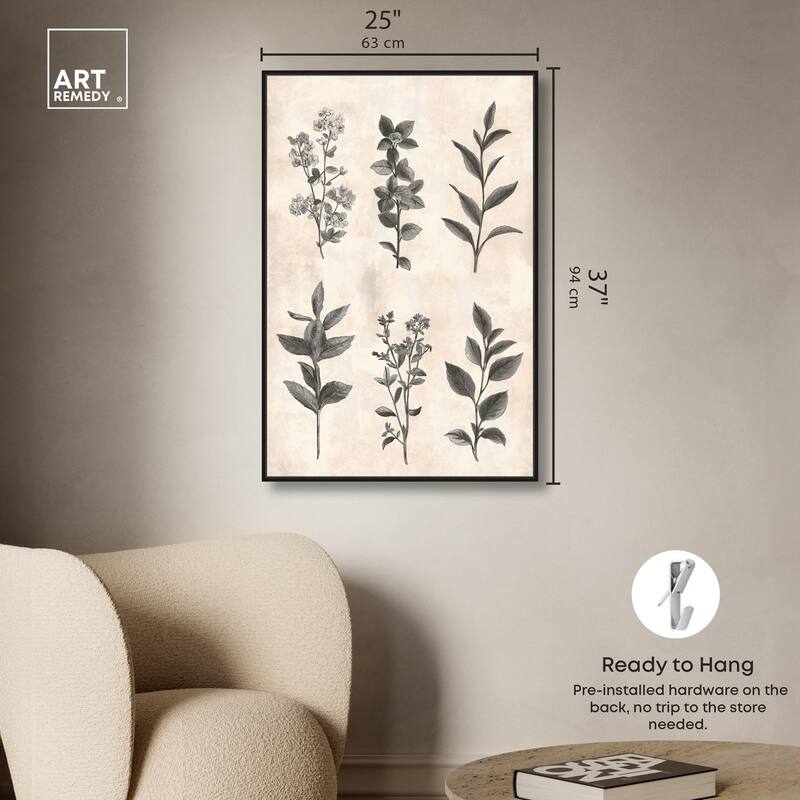 Sepia Stems Canvas by Art Remedy