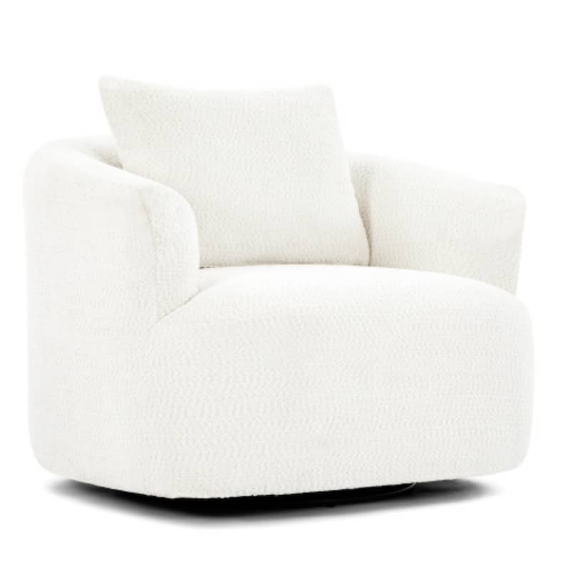 360° Swivel Accent Chair with Throw Pillow by Harper&Bright Designs