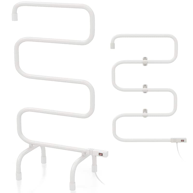 Costway 100W Electric Towel Warmer Drying Rack Freestanding and Wall