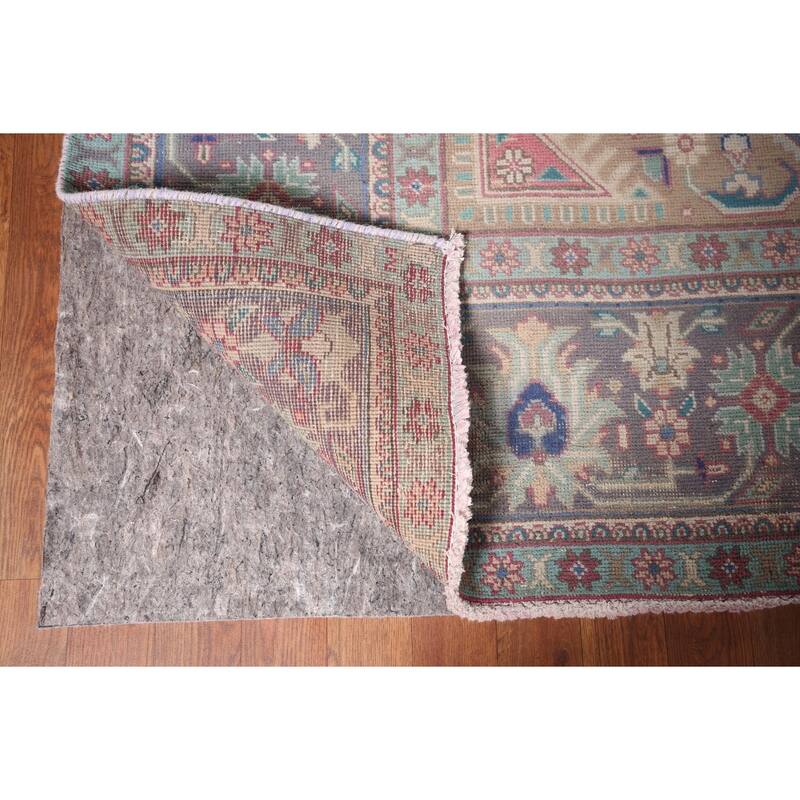 Tabriz Persian Vintage Area Rug Hand-Knotted Traditional Wool Carpet - 9'6"x 12'10"