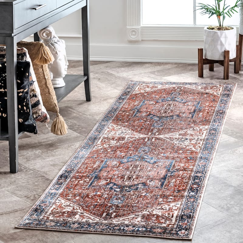 Nuloom Camila Faded Medallion Fringe Area Rug