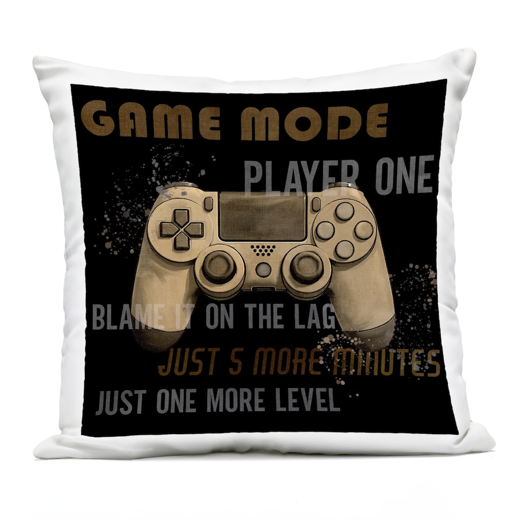 Stupell Gamer Phrases Vintage Style Printed Outdoor Throw Pillow Design by Kim Allen