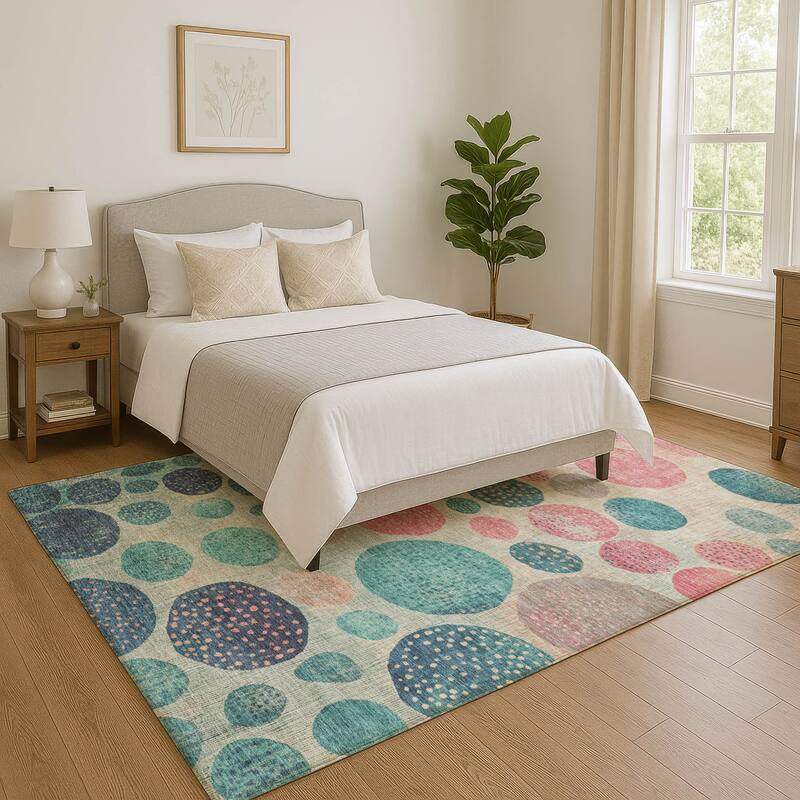 Premium Washable Super Soft Casual Contemporary Mayfield Rug - Teal - 3' x 5'