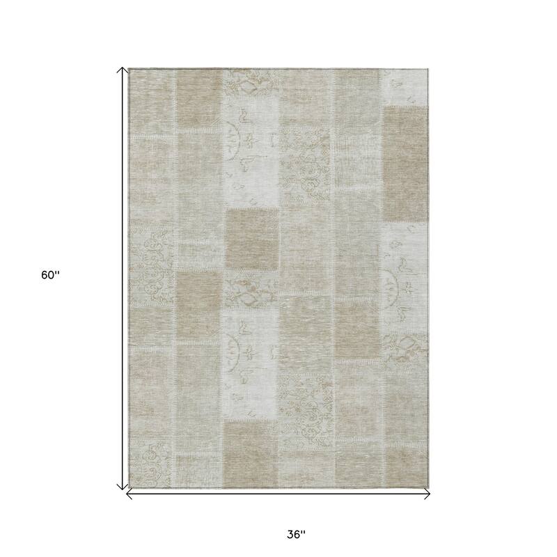 HomeRoots Patchwork Traditional Rectangle Outdoor Rug