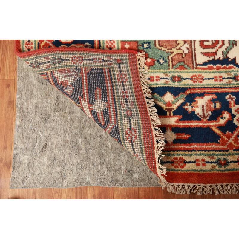 Hand Knotted Oriental 100% Wool Carpet Traditional Medallion Oranges & Rust Heriz (serapi) Area Rug - 10' 0'' X 7' 10''