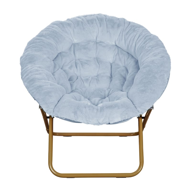 Upholstered XL Folding Saucer Chair with Ottoman - 31"D x 35.75"W x 33.5"H
