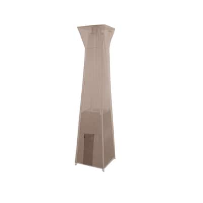 Modern Leisure Monterey Outdoor Patio Pyramid Glass Tube Torch Heater Cover, 21" W x 21" D x 90" H, Beige