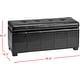 preview thumbnail 5 of 8, Safavieh Maiden Tufted Black Bicast Leather Storage Bench - 46.9" x 18.3" x 16.7"