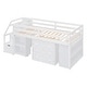 preview thumbnail 43 of 103, Modern Wooden Loft Bed with Retractable Writing Desk and 3 Drawers, Storage Stairs and Shelves