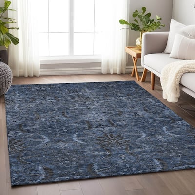 Machine Washable Indoor/ Outdoor Boho Traditional Chantille Rug