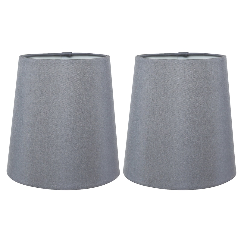 Meriville Chandelier Lamp Shades, 3.5-inch by 4.5-inch by 4.5-inch, Clip-on - Set of 2 - Gray