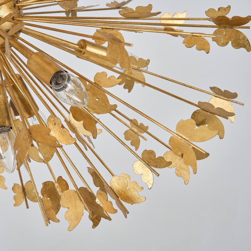 35" 14-Light Gold Butterfly Sputnik Sphere Distinctive Chandelier - 34.65 " D x 34.65 " W x 23.62" H