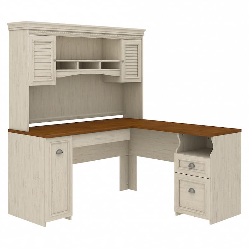 Fairview L Shaped Desk with Hutch by Bush Furniture