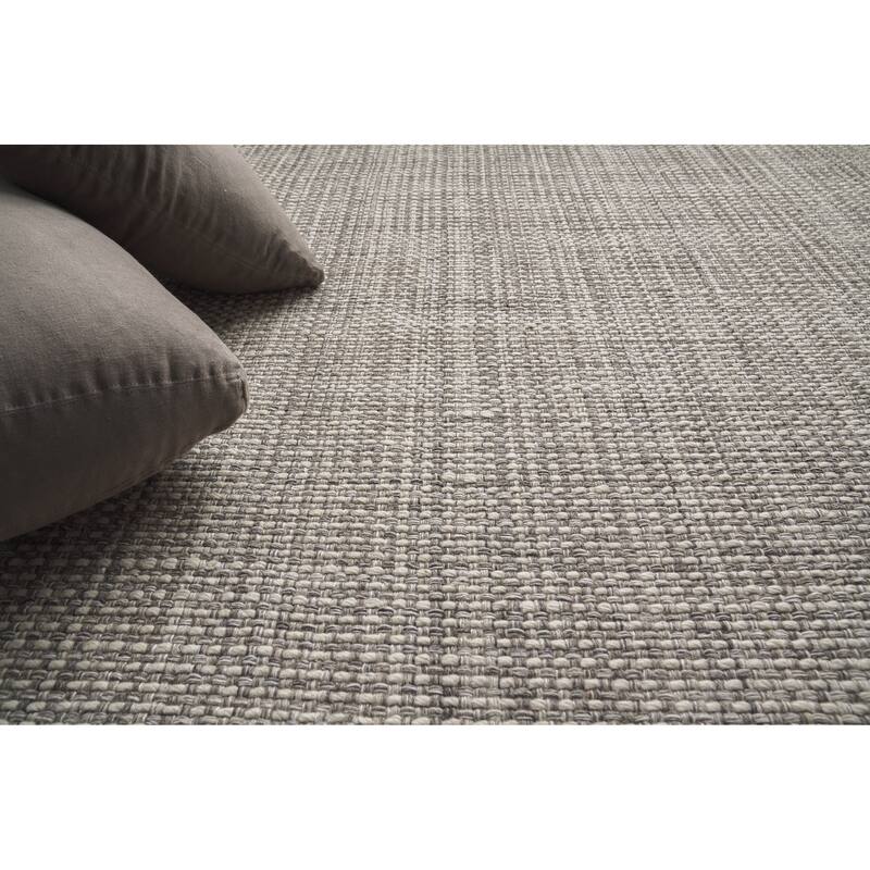 EXQUISITE RUGS Ferrus Handwoven Polyester/Wool/Cotton Grey/Brown/Ivory Area Rug.