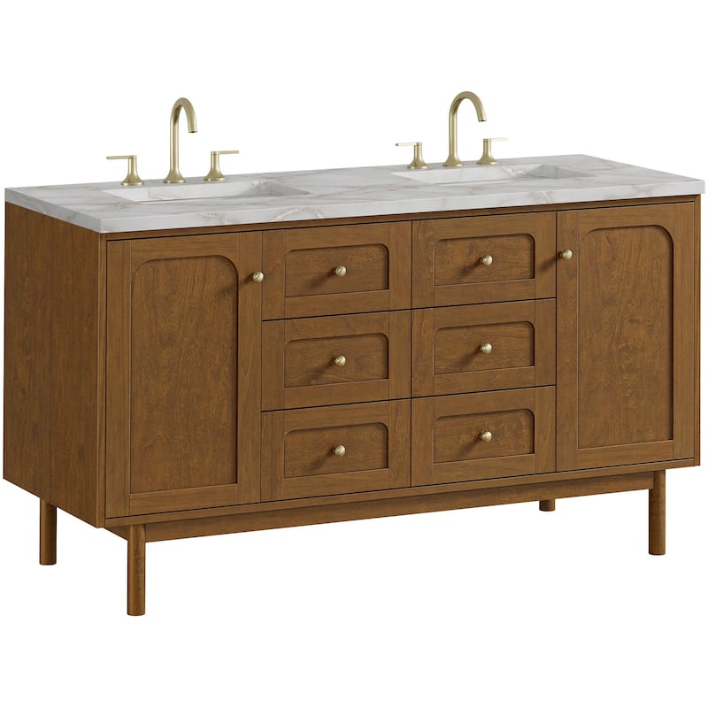 James Martin Vanities 545-V60D-FVSL Laurent 60" Double Basin Poplar