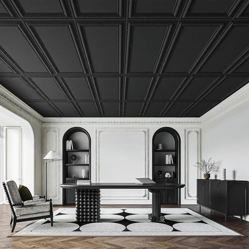 Art3d 24"x48" 3D PVC Wall & Ceiling Panels, Set of 12, Covers 96 Sq.Ft