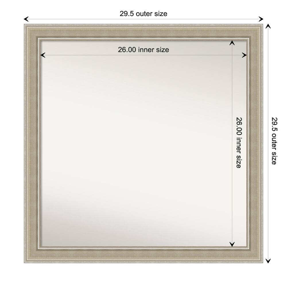 Mezzo Silver Non-Beveled Wood Framed Wall Mirror - Mezzo Silver