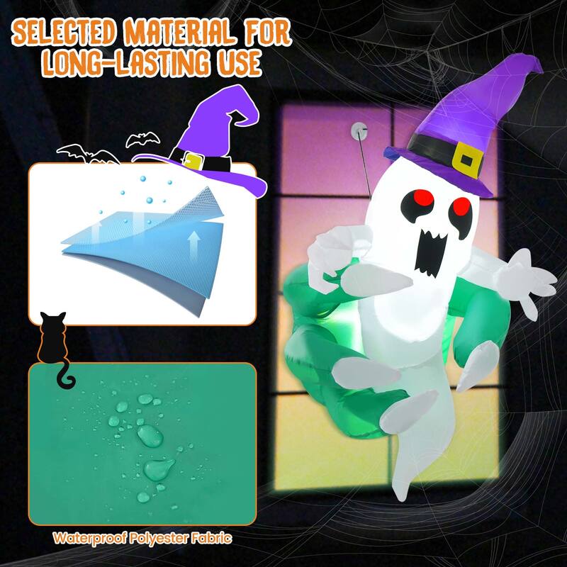 Costway 3.6' Halloween Inflatable Ghost Indoor Outdoor Blow Up Flying - See Details