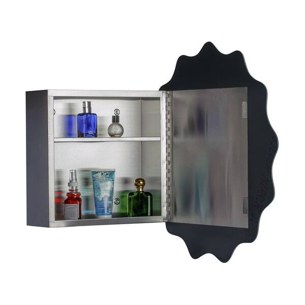 Shop Renovators Supply Mirror Medicine Cabinet Brushed Stainless 25 1 2 Surface Mount With 2 Shelves Stainless Steel Door Magnet Overstock 12364033