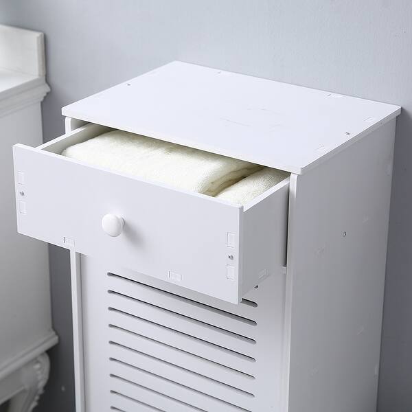 Single Door Compartment with Drawer Bathroom Storage Floor Cabinet Free Standing