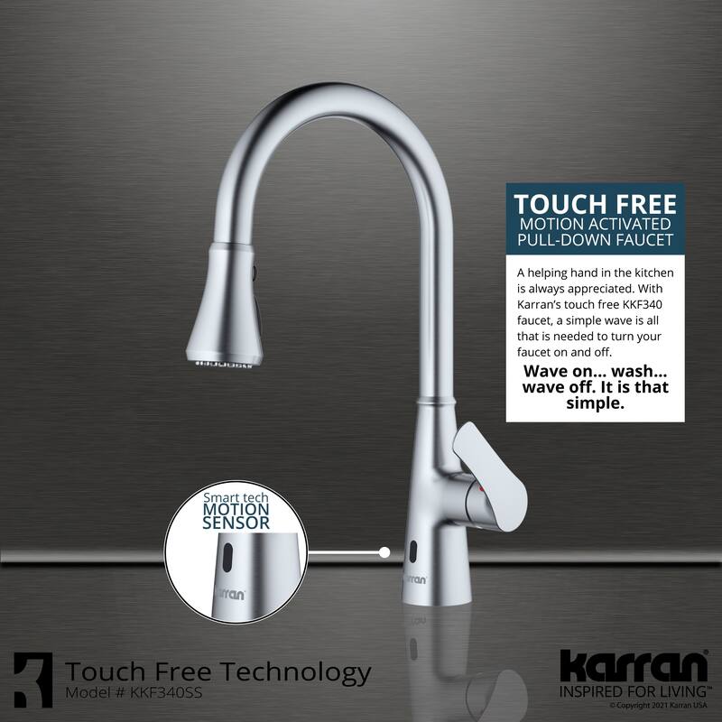 Karran Kadoma Touchless One-Handle Triple Function Sprayer Kitchen Faucet