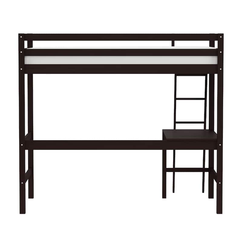 Hillsdale Caspian Wood Twin Loft Bed with Desk