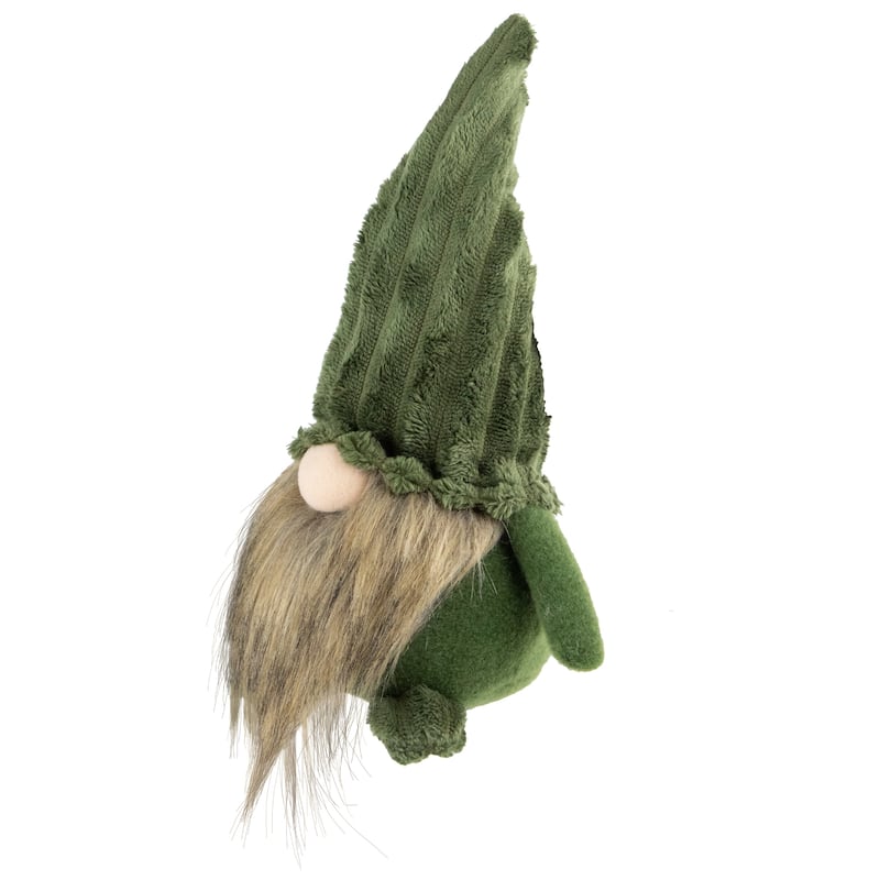 12" Green Plush Christmas Gnome Decoration